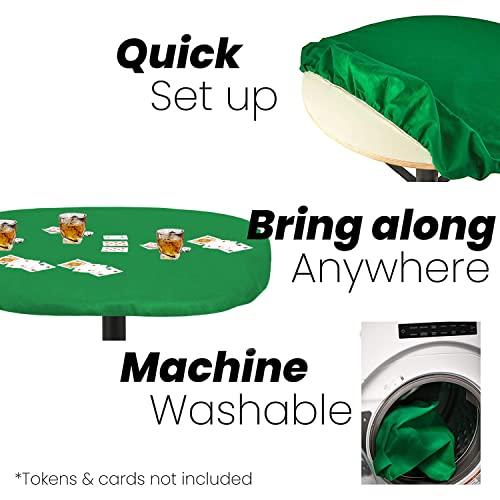 Felt Card Table Game Cover Oblong Fitted Tablecloth Oval Poker Bridge