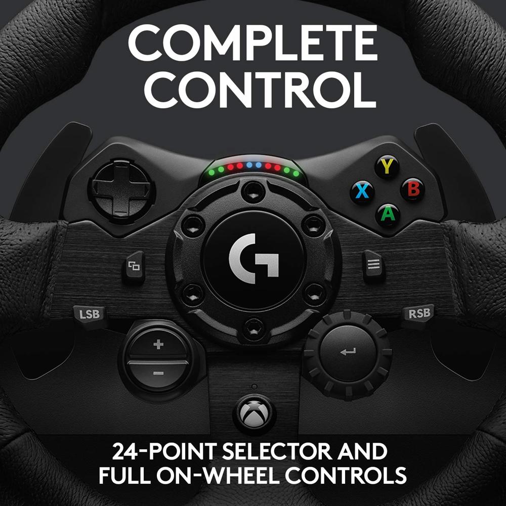 Logitech G 923 - Volante de carreras y pedales para Xbox X|S, Xbox One y PC  con TRUEFORCE, hasta 1000 Hz de respuesta de fuerza, pedal sensible