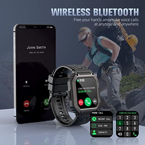  Rlaineox Reloj inteligente para hombre, rastreador de actividad  física: (llamada/respuesta de llamada) Bluetooth Militar Smartwatch para  teléfonos Android iPhone Impermeable al aire libre táctico : Electrónica
