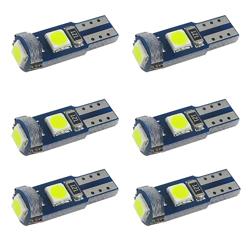 WLJH 6x T5 Led Wedge Bulbs Canbus Error Free 74 73 17 Extremely Bright White 3030 Chipsets for Auto Car Gauge Cluster Dashboard Light Lamp Instrument Panel Indicators - Color White