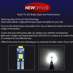 WLJH 6x T5 Led Wedge Bulbs Canbus Error Free 74 73 17 Extremely Bright White 3030 Chipsets for Auto Car Gauge Cluster Dashboard Light Lamp Instrument Panel Indicators - Color White