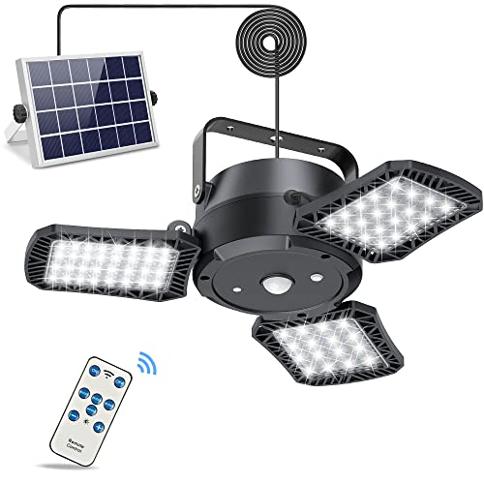 Latband - Luces solares para interiores y exteriores, luz solar para  cobertizo con control remoto, impermeable, luces