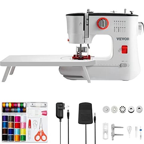 JUCVNB Mini máquina de coser para principiantes y niños de 8 a 12 años,  máquinas de coser portátiles con 12 patrones de puntada incorporados, pedal  ligero, de 2 velocidades, morado y blanco (con kit : Arte y Manualidades 