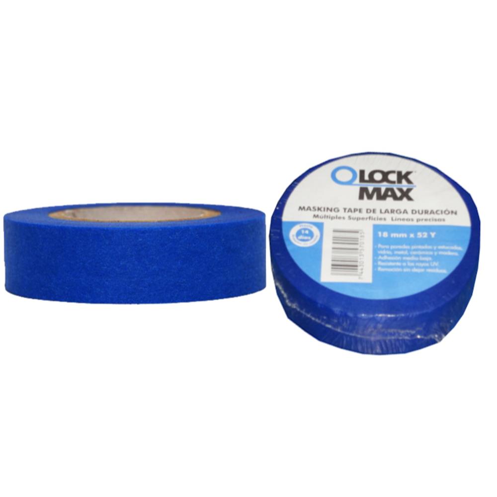 Masking Tape, Color Azul, 3/4x52Yds, Larga Duración, 19000034 Lock Max