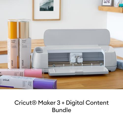 Cricut Maker 3 & Digital Content Library Bundle - Includes 30 images in  Design Space App - Smart Cutting Machine, 2X Faster & 10X Cutting Force,  Cuts