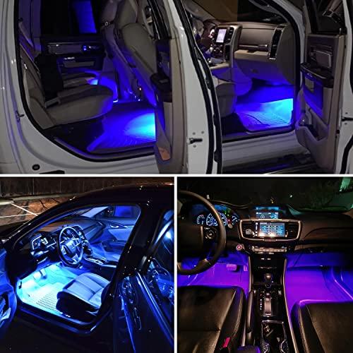 Nilight 4pcs USB Interior Car Lights 48 LEDs RGB LED Strips Lights with App Control Music Sound Active Mode Under Dash Footwell Ambient Lights 2