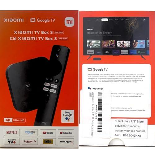  Xiaomi TV Box S (2nd Gen) 4K Ultra HD Streaming Media Player,  Google TV Box with 2GB RAM 8GB ROM, 2.4G/5G Dual WiFi, Bluetooth 5.2 &  Dolby Atmos & DTS-HD, Dolby