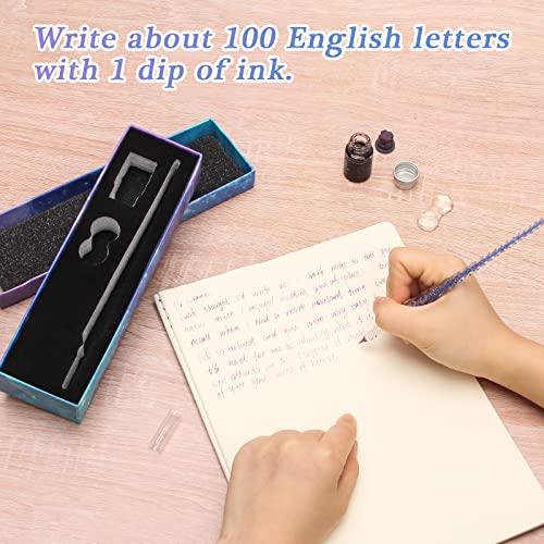 Glass Ink Pen Set, Luxiv Glass Dip Pen with Ink and Pen Holder Art