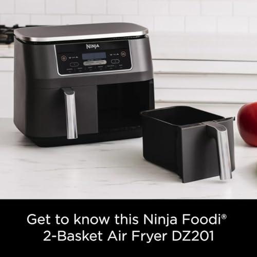 Ninja DZ201 Foodi 8 Quart 6-in-1 DualZone 2-Basket Air Fryer With 2 ...