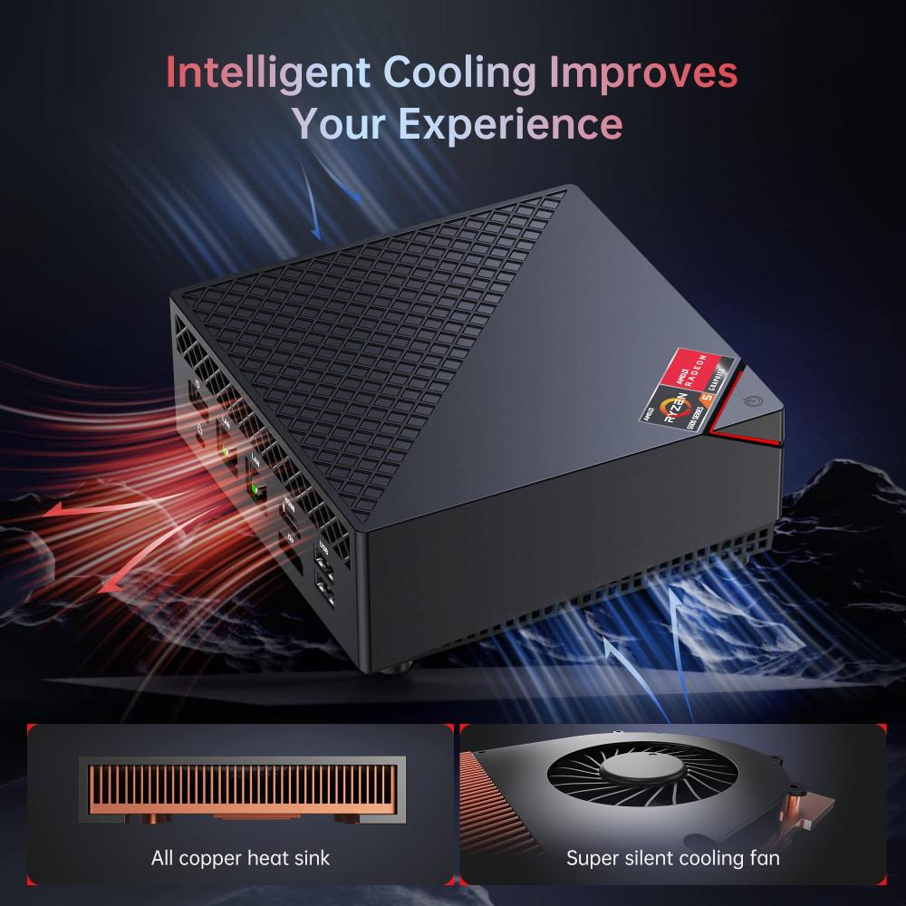 ACEMAGICIAN [Dual LAN Mini PC] AMD Ryzen 7 5700U Mini PC (8C/16T
