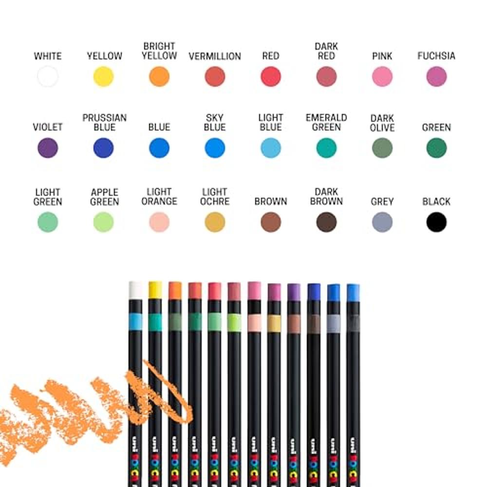 Posca Pastels, Premium Art Set of 24 Wax Pastels, Art Supplies for Home and  School