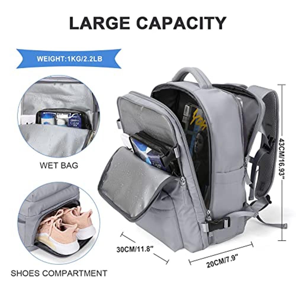 Mochila de viaje de gran capacidad para mujer, bolsa de equipaje  multifunción, ligera, impermeable, bolsa de viaje, bolsillo seco y húmedo -  AliExpress