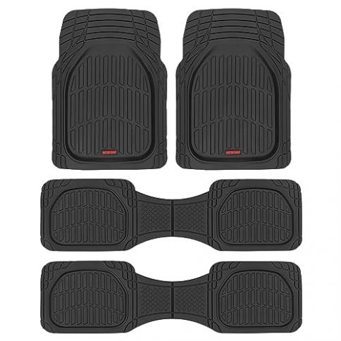 Motor Trend FlexTough Contour Liners - Deep Dish Heavy Duty Rubber Floor Mats - Black