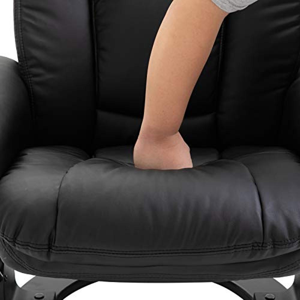 Sillón reclinable de masaje de cuero PU HOMCOM con sillón giratorio otomano  de vibración de 10 puntos, negro : Precio Guatemala