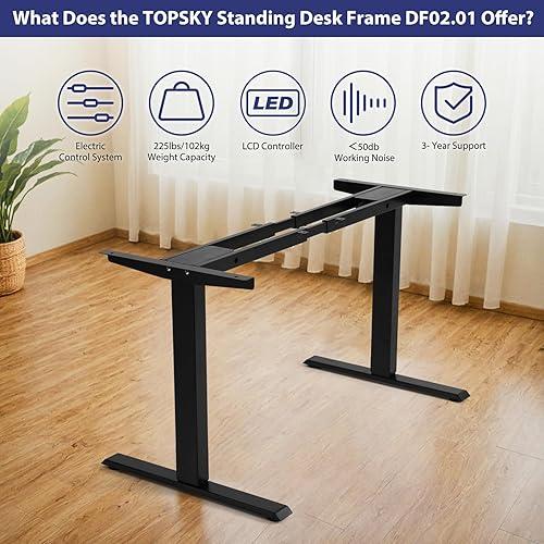 TOPSKY Dual Motor Electric Adjustable Standing Computer Desk for