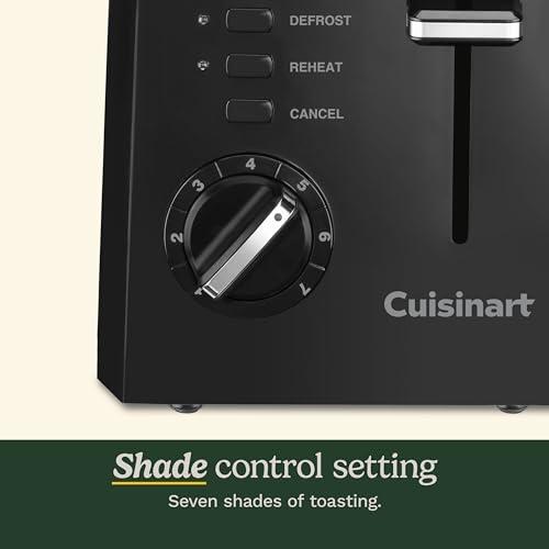 Cuisinart CPT122BK Tostadora Compacta de Plástico de 2 Rebanadas
