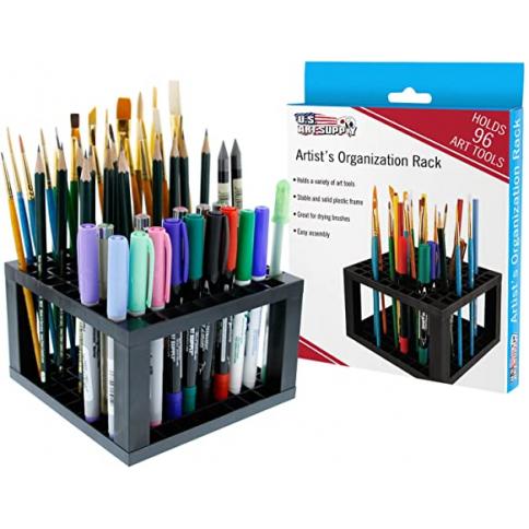  Votono - Soporte de plástico extraíble para bolígrafos, 96  agujeros, organizador de pinceles de escritorio, pinceles de pintura,  rotuladores (1-gris) : Arte y Manualidades