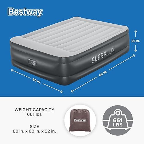 SLEEPLUX Durable Inflatable Air Mattress with Builtin Pump, Pillow and
