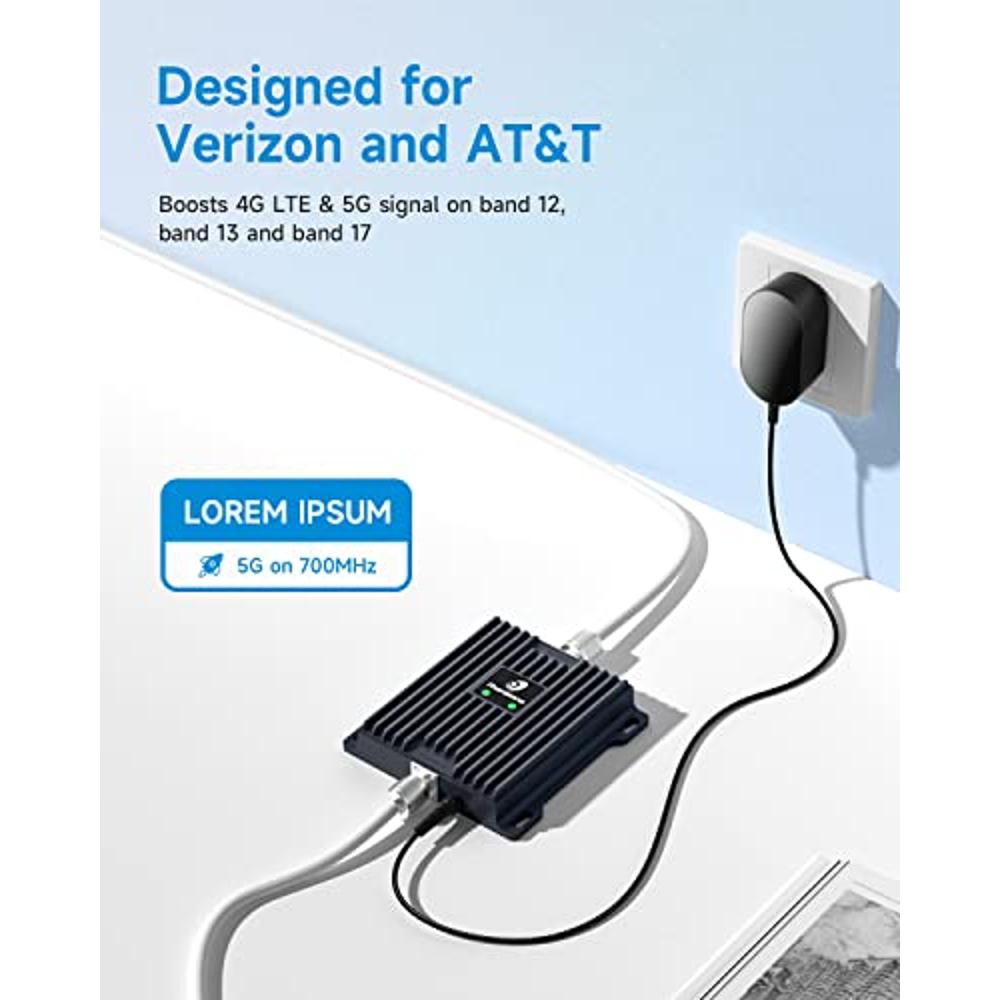 Mini amplificador de señal celular para Verizon, AT&T, T-Mobile| Hasta 1500  pies cuadrados/una habitación| Antena de recepción exterior de alta