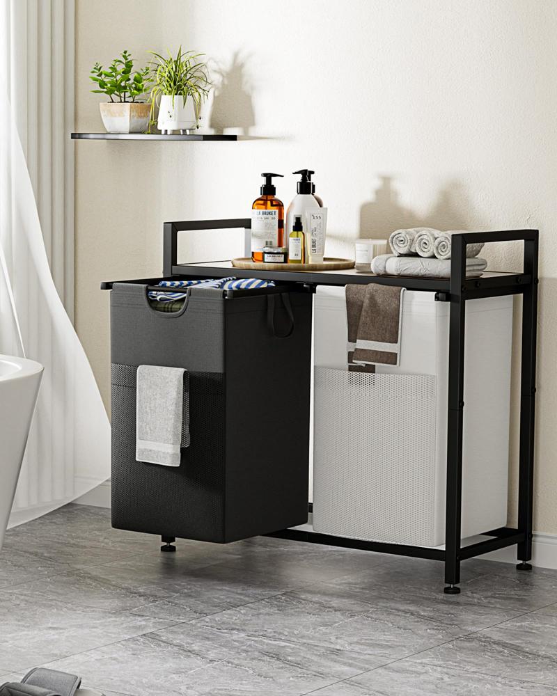 Lulive Double Laundry Hamper, Multifunctional Basket Organizer, 112L