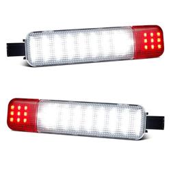 NDRUSH LED Interior Door Light Door Panel Courtesy Warning Light Lamp Assembly Compatible with 1999-2006 Silverado/Sierra 1500 2001-2006 3500 2500 HD 1999-2006 Yukon 1995-1999 C1500 C2500 C3500 - Color red and white