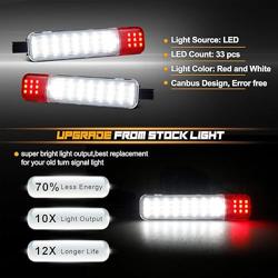 NDRUSH LED Interior Door Light Door Panel Courtesy Warning Light Lamp Assembly Compatible with 1999-2006 Silverado/Sierra 1500 2001-2006 3500 2500 HD 1999-2006 Yukon 1995-1999 C1500 C2500 C3500 - Color red and white