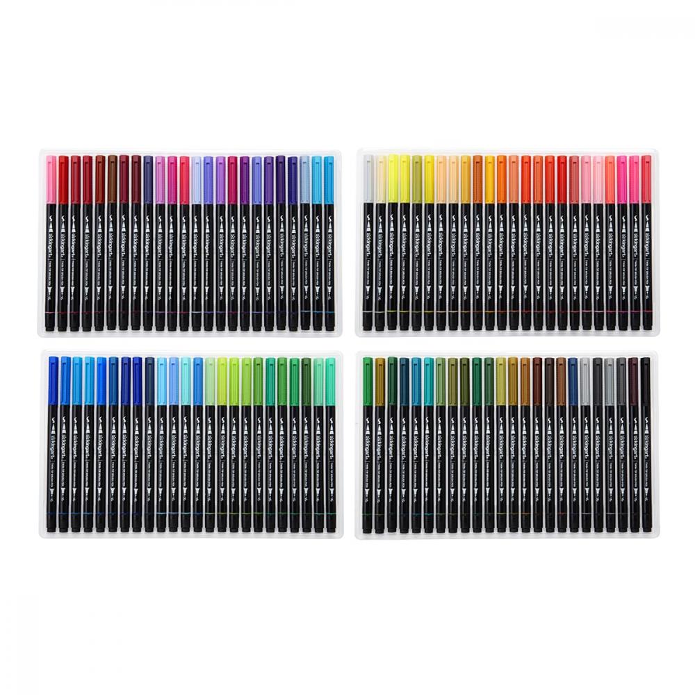 Kingart Pro, Coloring Brush Pen Watercolor Markers, 24 Vivid