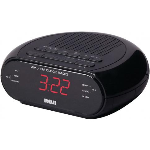 Borne - Radio reloj AM / FM con pantalla digital, dos alarmas,  negro : Electrónica