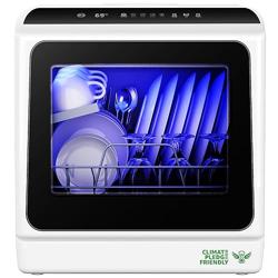 EUHOMY Countertop Dishwasher Portable with 6 Programs, 5L Built-in Water Tank for Apartments  RV, 167℉ High-Temp, No Hookup Needed, Mini Dishwasher with Baby Care, Air Dry/Quick/ECO/Fruit/Normal Mode - Set name Black Door