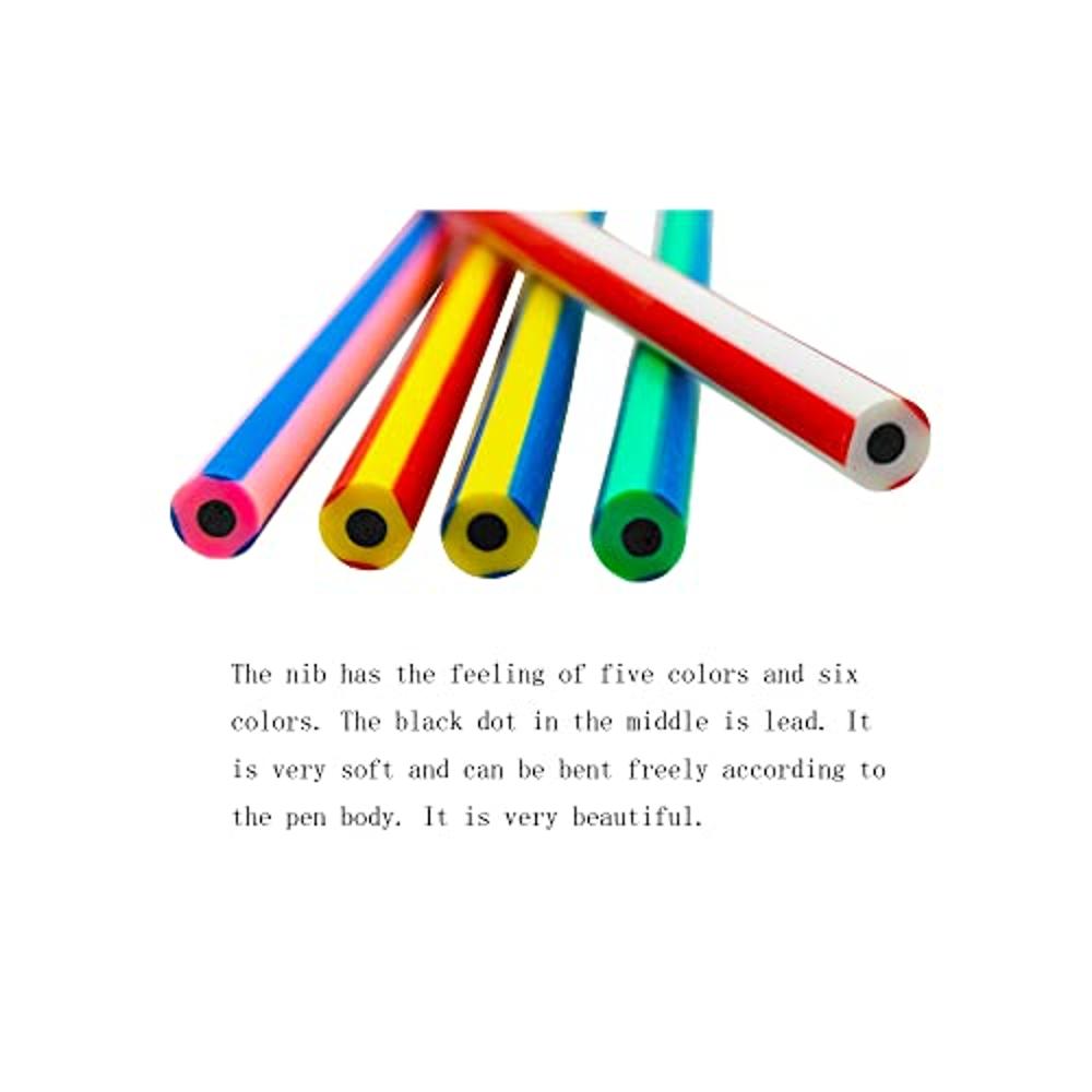 40PCS Colorful Stripe Flexible Bendable Pencils,Soft Bendy Magic Bending  Pencils with Erasers for Kids Classroom Gifts,Back to School Students