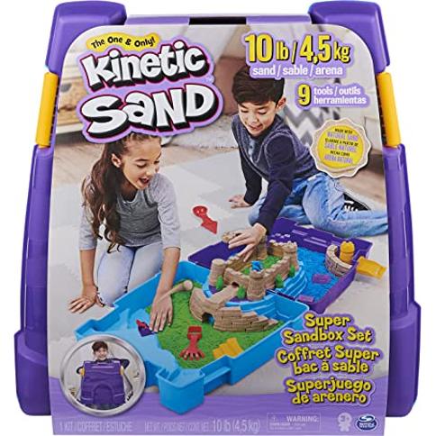 Kinetic Sand, Super Sandbox Set con 10 libras de Kinetic Sand, Sandbox  portátil con 10 moldes y herramientas, Play Sand Sensory Toys para niños de  3 años en adelante : Precio Guatemala