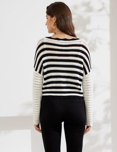 GRACE KARIN Cárdigan para Mujer, Manga 3/4, Cuello en V, Parte Delantera Abierta, clásico, Tejido Suave, Azul Marino, S