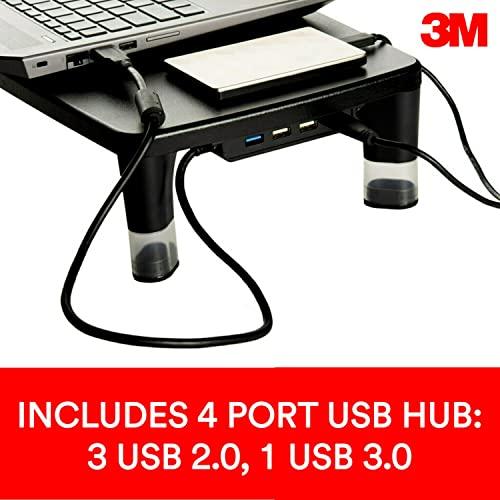 3M Soporte Ajustable Para Monitor Con Concentrador USB De 4 Puertos