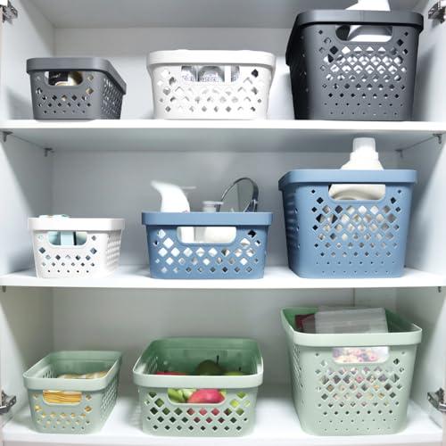 Glad Plastic Storage Basket Set, Value Pack of 6 Open Storage Bins