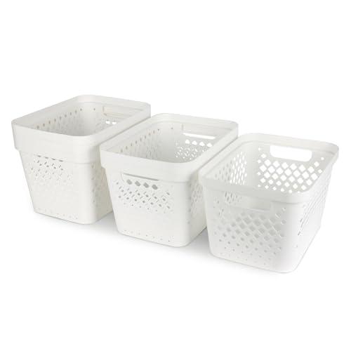 Glad Plastic Storage Basket Set, Value Pack of 6 Open Storage Bins