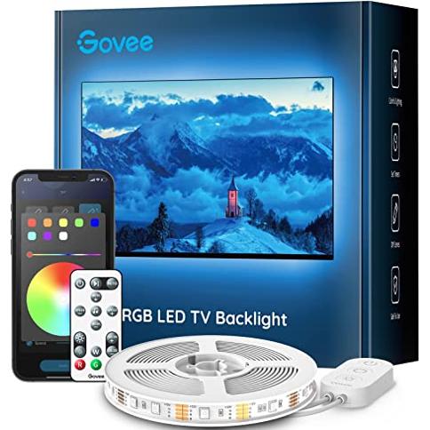 Govee - Retroiluminación LED para TV de 9.8 pies con aplicación y control  remoto, sincronización de música
