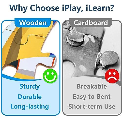 IPlay, ILearn Kids Puzzle Ages 4-8, Wooden Solar System Floor Puzzles ...