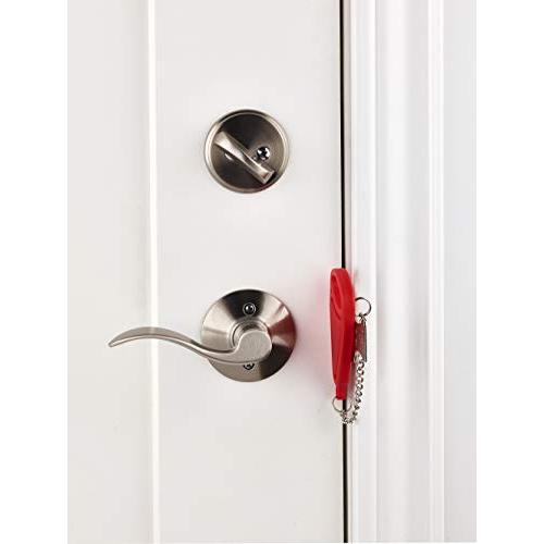 Cerradura de puerta portátil, viaje familiar Hotel Escuela Casa Apartamento  Dispositivos de seguridad Cerraduras de puerta Jammer (rojo) brillar  Electrónica