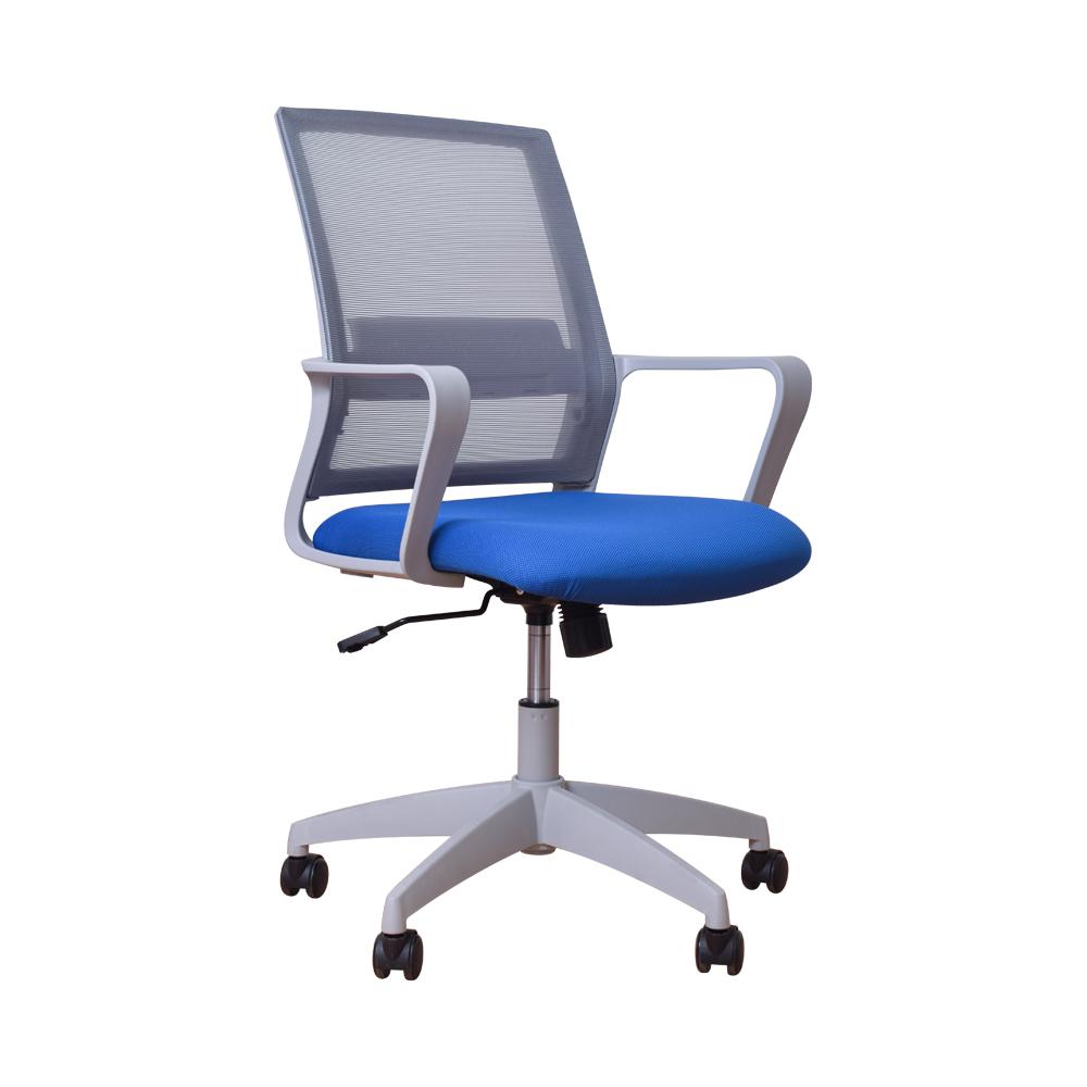 Silla Para Oficina/Hogar Con Rodos Y Apoya Brazos, Color Gris, Grace