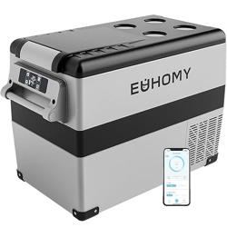 EUHOMY 12 Volt Refrigerator, 48QT(45L) Electric Cooler, 12V Fridge APP Control, 12V Cooler -4℉~68℉, Portable Freezer 12/24V DC 100-240V AC for Camping, Travel, Truck, Home - Tamaño 48QT