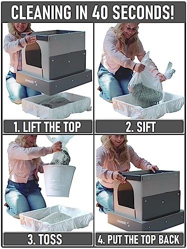 SpeedySift Hooded Cat Litter Box Starter Kit, Includes Disposable