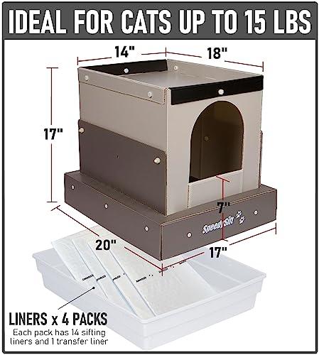 SpeedySift Hooded Cat Litter Box Starter Kit, Includes Disposable