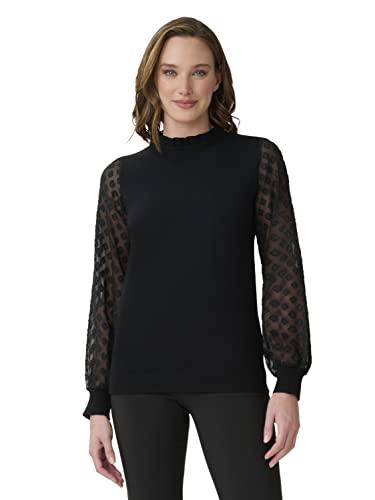 Adrianna Papell Womens Clip Diamond Sleeve Sweater, Black, M Precio