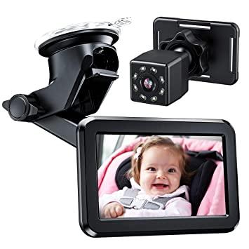 Itomoro Espejo de coche para bebé, cámara de coche para asiento