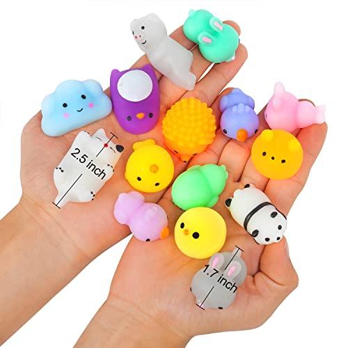 Paquete de 100 Juguetes Squishy de Mochi, Recuerdos de Fiesta para Niños de 4-8-12, Regalos de Cumpleaños y Navidad para el Aula, Premios de Caja del Tesoro, Rellenos de Bolsas de Regalos, Mini
