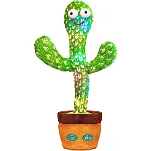 El cactus que baila repite lo que dices, juguete de peluche electrónico con  iluminación, juguetes de grabación de cactus que cantan