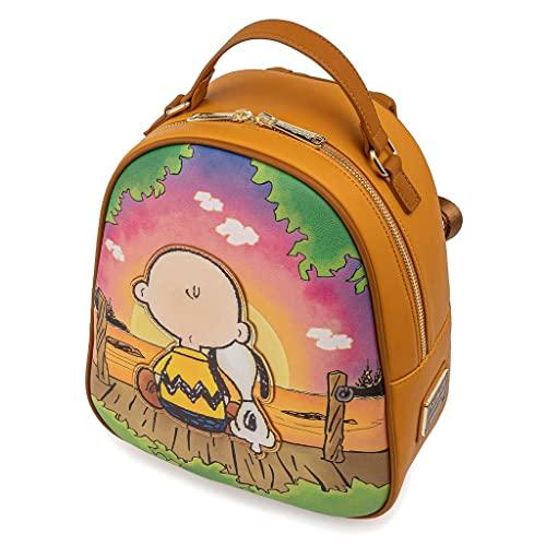 Loungefly Peanuts Charlie and Snoopy Sunset Womens Double Strap