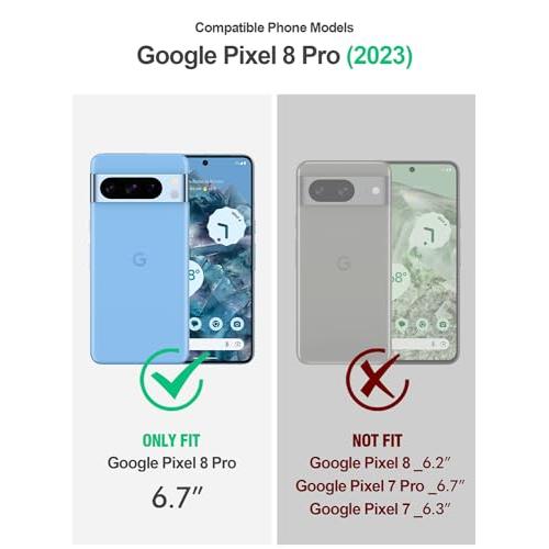SDTEK Funda Carbon para Google Pixel 8 Pro and Protector Pantalla