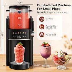 Ranvaira Slushie Machine, Ice Cream Maker, Slushy Machine for Home and Families, No ice needed with Rapid Chill  Temperature Control, Multi-function for Margarita, Frappé, Easy to Clean, Black - Color black