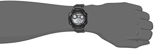 Amazon Essentials Mens Digital Chronograph Black Resin Strap Watch